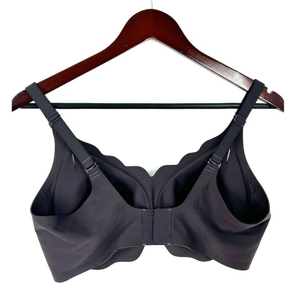 Horisun Bras for Women No Underwire V Neck Scalloped Wireless Sz 2XL Charcoal R1 - Picture 6 of 9